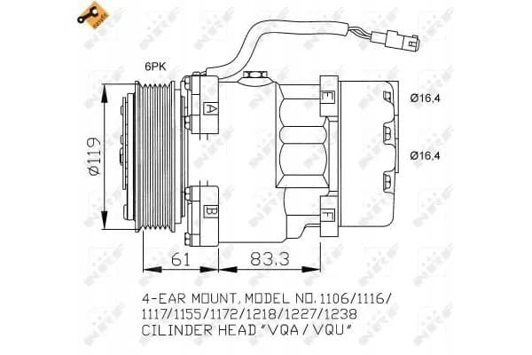 Compresor de aire acondicionado Nrf 32040 usado 4