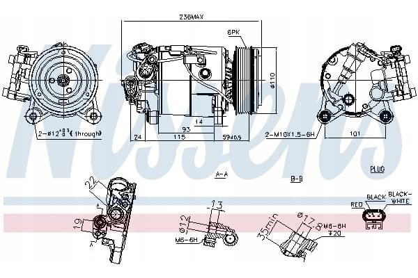 Compresor de aire acondicionado Nissens 891019 usado 2