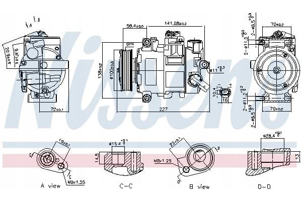 Compresor de aire acondicionado Nissens 89415 usado 2
