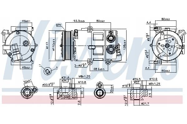 Compresor de aire acondicionado Nissens 890179 usado 2