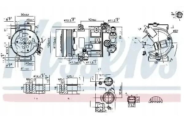 Compresor de aire acondicionado Nissens 890420 usado