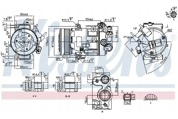 Compresor de aire acondicionado Nissens 890420 usado 2