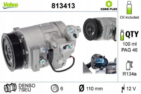 Compresor de aire acondicionado Valeo 813413 usado 2