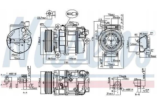 Compresor de aire acondicionado Nissens 890358 usado 7