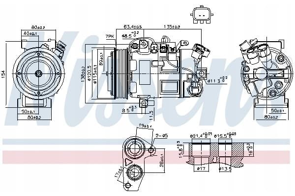 Compresor de aire acondicionado Nissens 890802 usado
