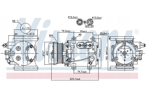 Compresor de aire acondicionado Nissens 89241 usado 2