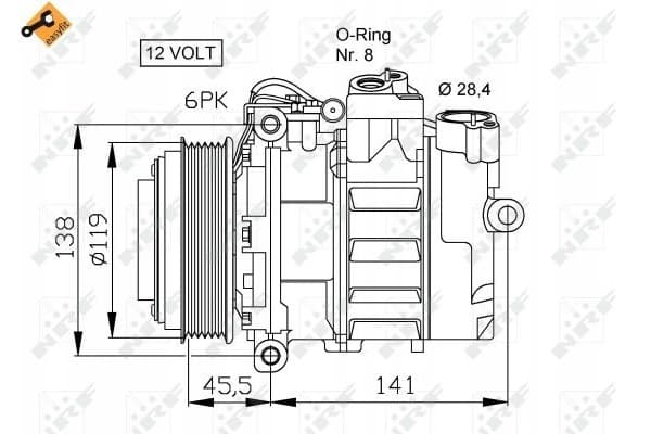 Compresor de aire acondicionado Nrf 32053 usado 2