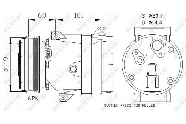 Compresor de aire acondicionado Nrf 32102 usado 4