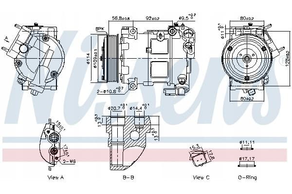 Compresor de aire acondicionado Nissens 891094 usado 2