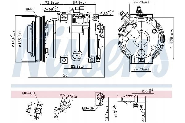 Compresor de aire acondicionado Nissens 890882 nuevo 10
