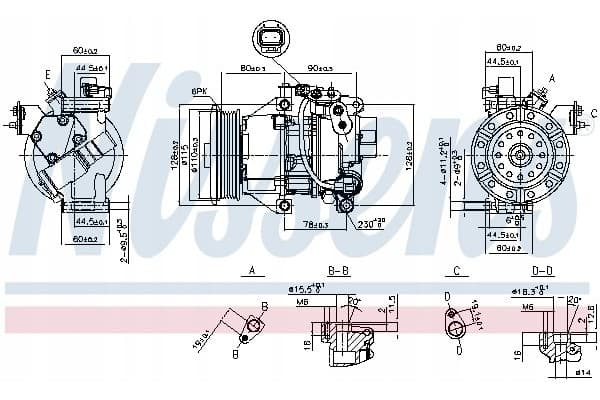 Compresor de aire acondicionado Nissens 89554 usado 2