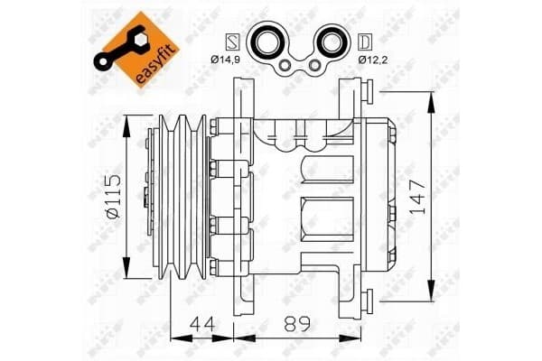 Compresor de aire acondicionado Nrf 32207 usado 3