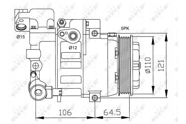 Compresor de aire acondicionado Nrf 32175 usado 4