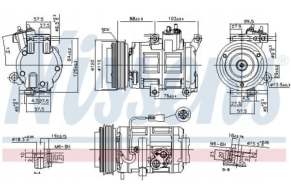 Compresor de aire acondicionado Nissens 890315 usado 10
