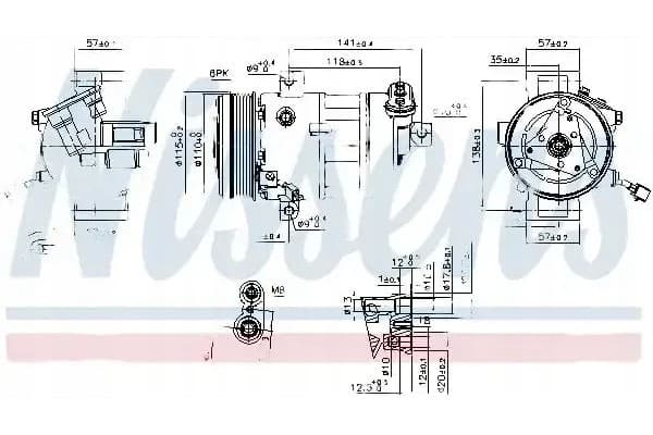 Compresor de aire acondicionado Nissens 890667 usado