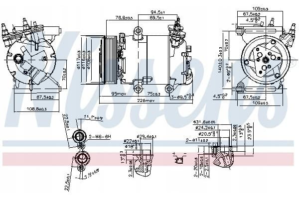 Compresor de aire acondicionado Nissens 89571 usado 2