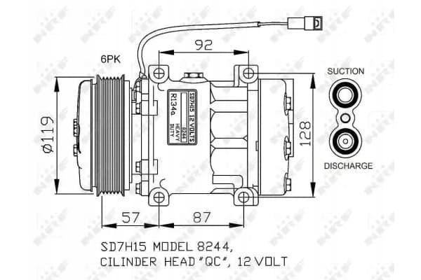 Compresor de aire acondicionado Nrf 32771 usado 4