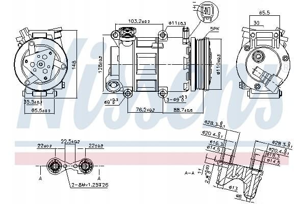 Compresor de aire acondicionado Nissens 89327 usado 2
