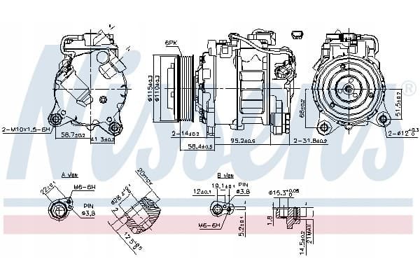 Compresor de aire acondicionado Nissens 890622 usado 2