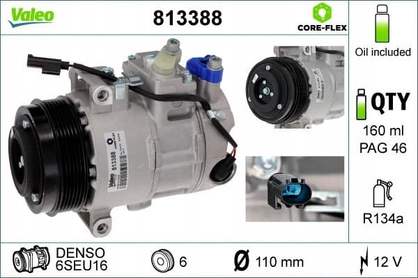 Compresor de aire acondicionado Valeo 813388 usado 5