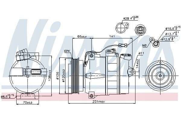 Compresor de aire acondicionado Nissens 89054 usado 2