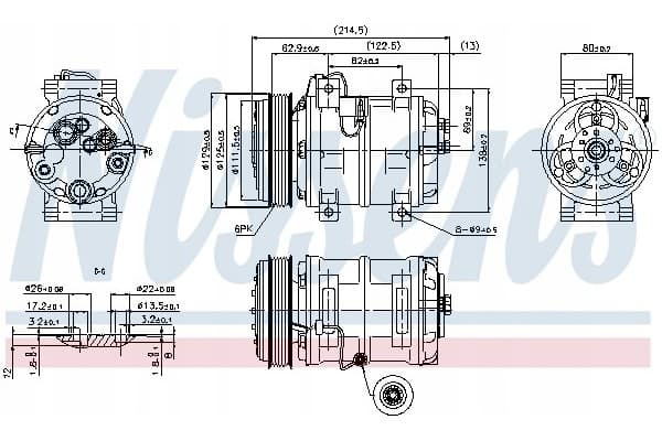 Compresor de aire acondicionado Nissens 89317 usado 2