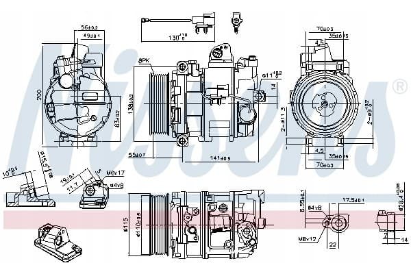 Compresor de aire acondicionado Nissens 890082 usado 2