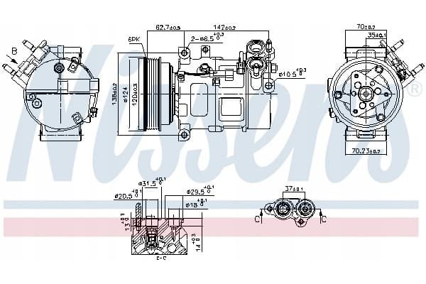 Compresor de aire acondicionado Nissens 890776 usado 2