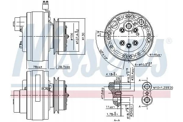 Compresor de aire acondicionado Nissens 890368 usado 7