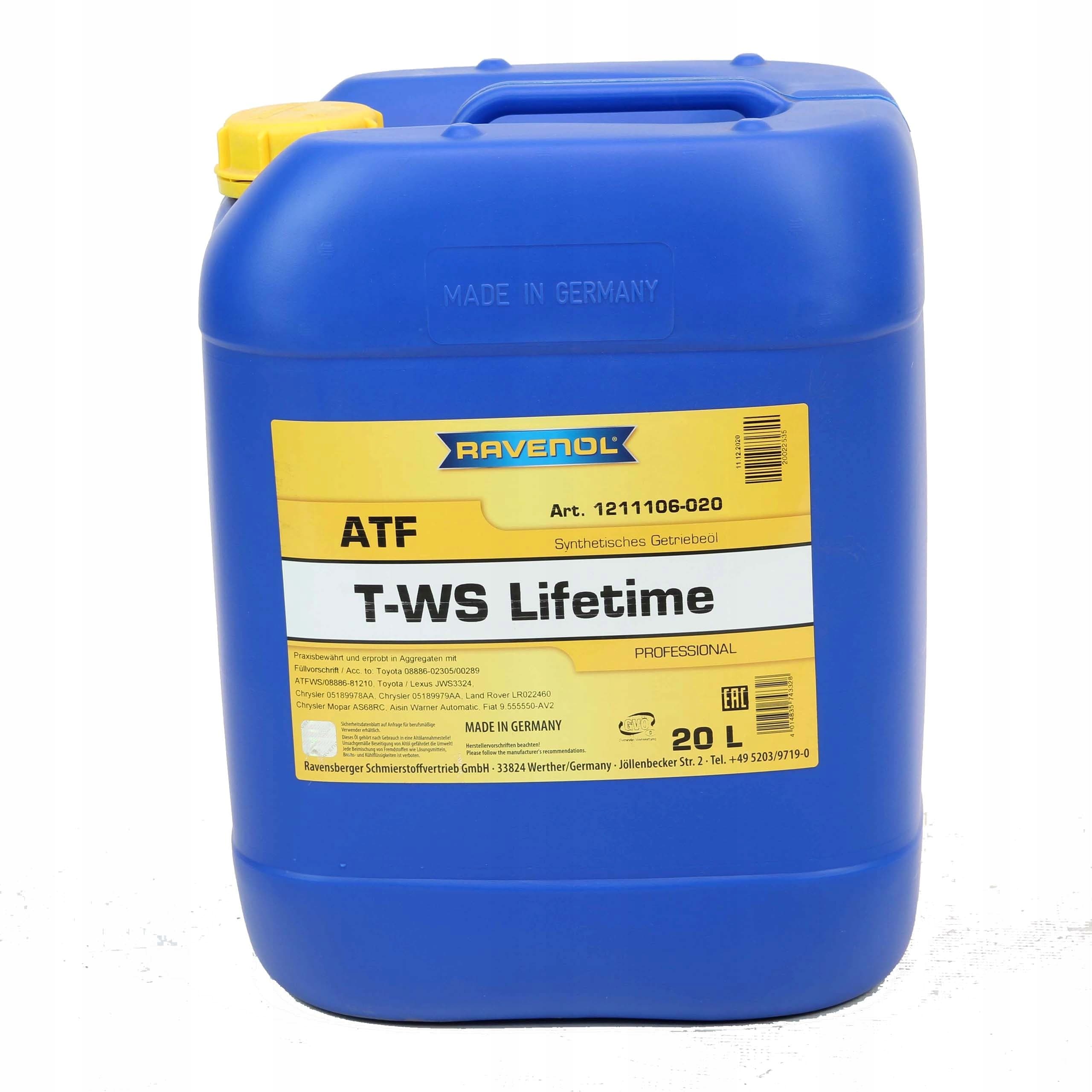 Ravenol Atf T-Ws Lifetime 20L nuevo