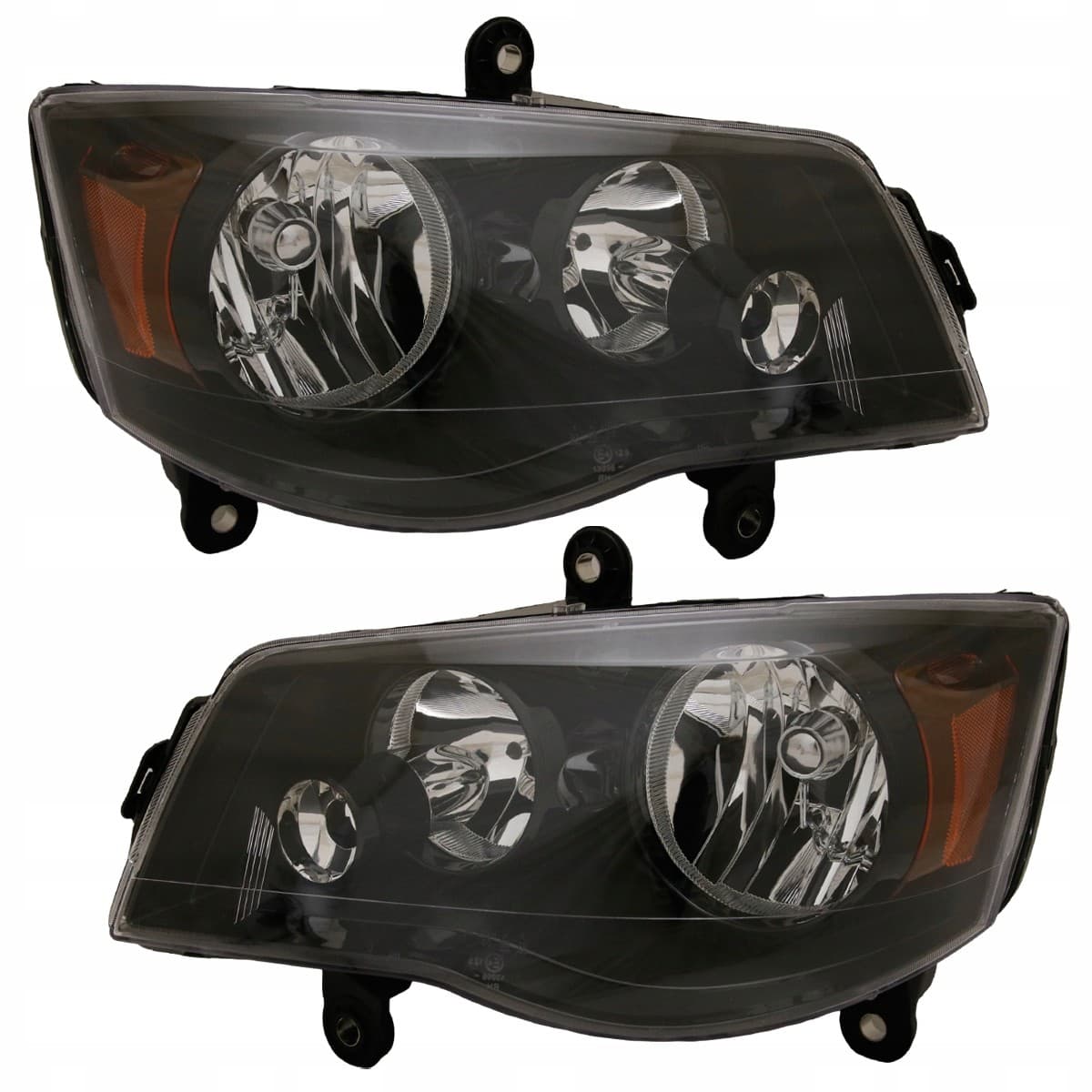 Juego de Faros Negros para Chrysler Town Country 2008-2015 nuevo