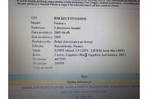 Motor Opel Vectra C 1.9 Cdti Z19DT 120 CV usado 2