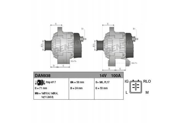 Alternador Denso DAN938 usado 4