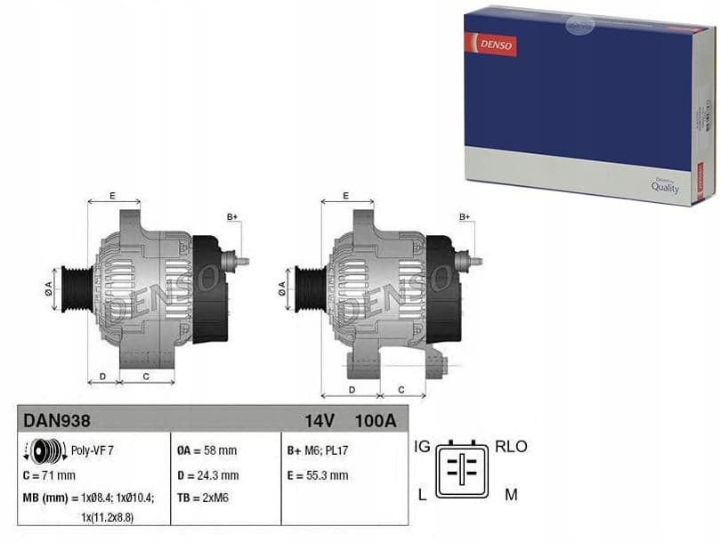 Alternador Denso DAN938 nuevo 5