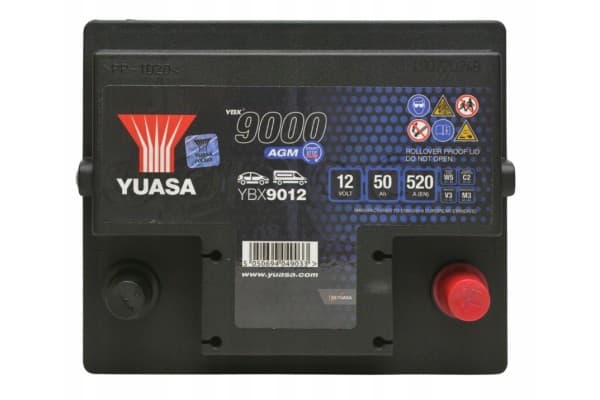 Batería Yuasa YBX9012 12V 50Ah 520A P Agm usado 3
