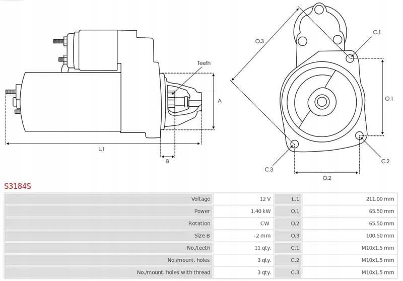 Motor de arranque As-Pl S3184S para Volvo nuevo 5