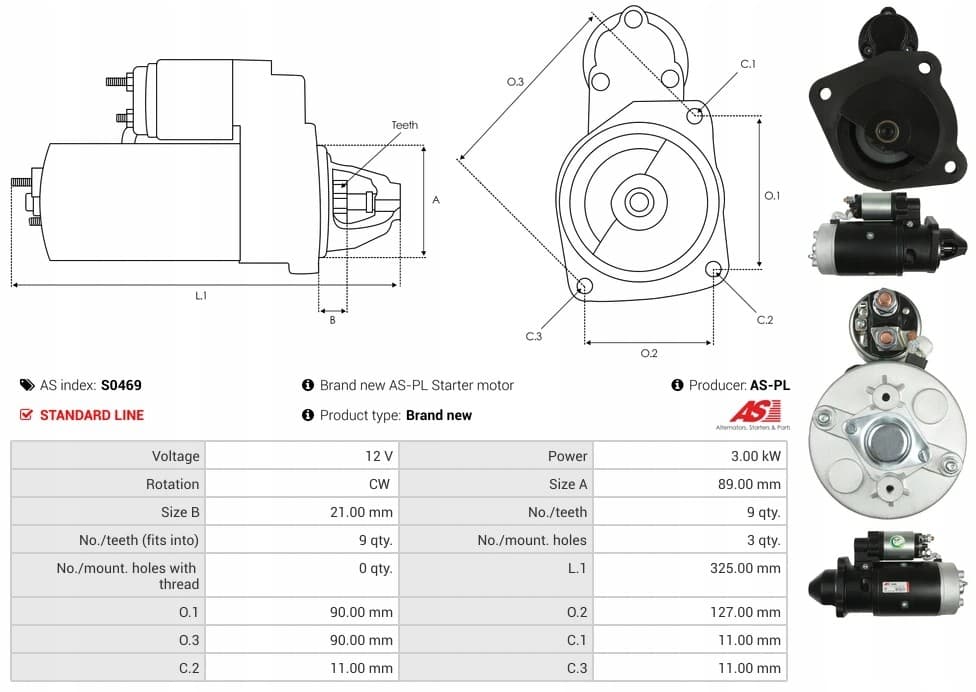 Motor de Arranque As-Pl S0469 nuevo 5