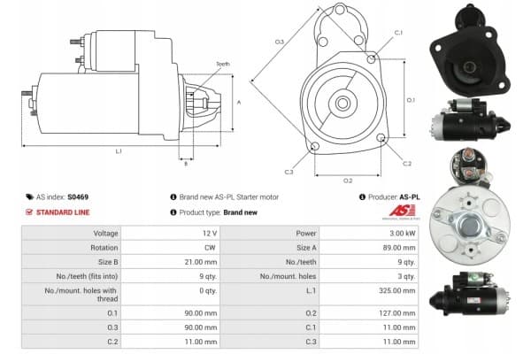 Motor de Arranque As-Pl S0469 usado 5