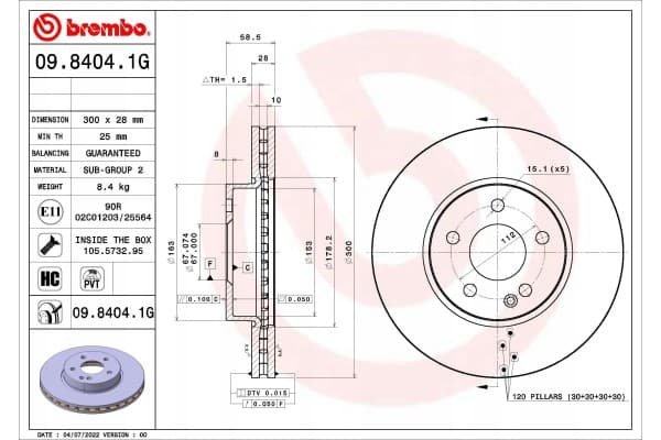 Juego de frenos de disco Brembo KT 10 030 usado 2