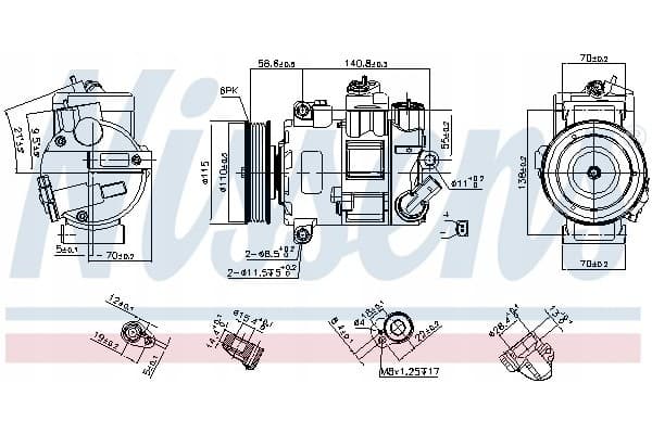 Compresor de aire acondicionado Nissens 890632 nuevo 2