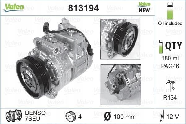 Compresor de aire acondicionado Valeo 813194 nuevo 3