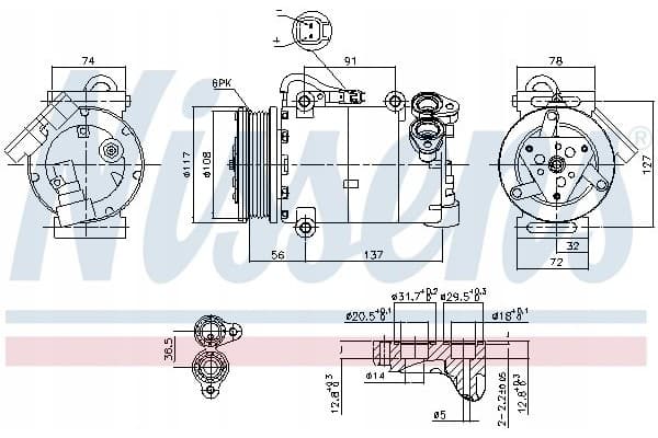 Compresor de aire acondicionado Nissens 890040 nuevo 2
