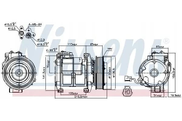 Compresor de aire acondicionado Nissens 89084 usado 6