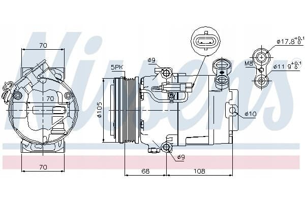 Compresor de aire acondicionado Nissens 89050 nuevo 2