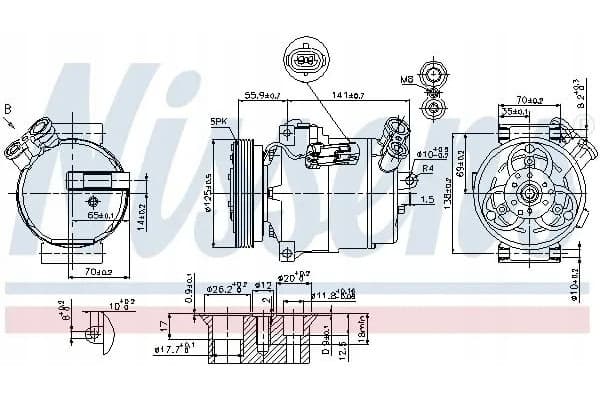Compresor de aire acondicionado Nissens 89308 usado 10