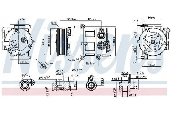 Compresor de aire acondicionado Nissens 890179 nuevo 7