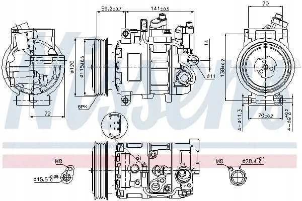 Compresor de aire acondicionado Nissens 89415 nuevo 6