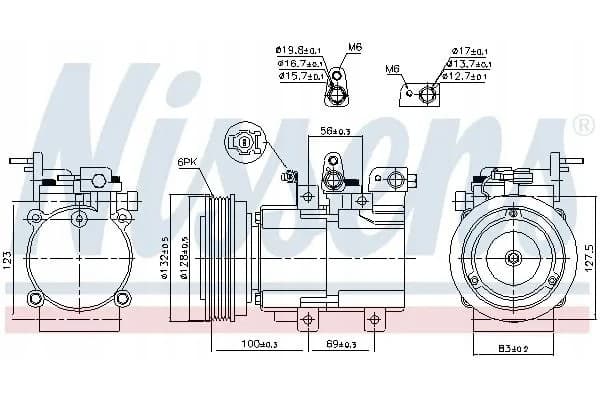 Compresor de aire acondicionado Nissens 89238 usado 6