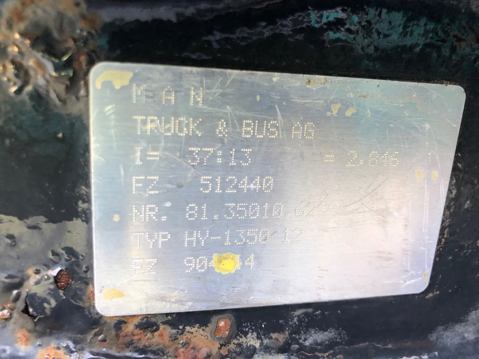 Inserto de puente trasero Man Tga Tgx Tgs Hy-1350 37/13 2,8 usado 4