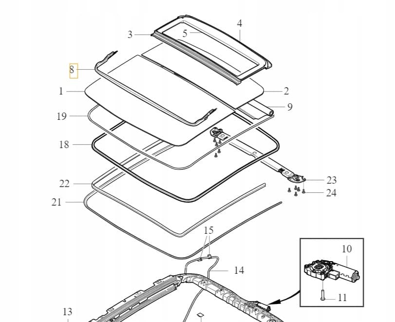Tira deflectora para techo solar Volvo S60 Iii OE 31675426 nuevo 2